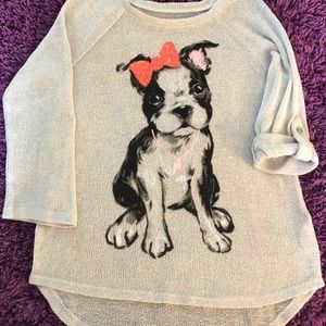 GIRLS JUSTICE FEATHER LIGHT SWEATER, EUC, SZ8